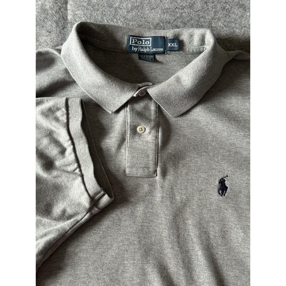 Polo Ralph Lauren Men's‎ Polo Shirt XXL Gray Short Sleeve Navy Pony Classic Fit